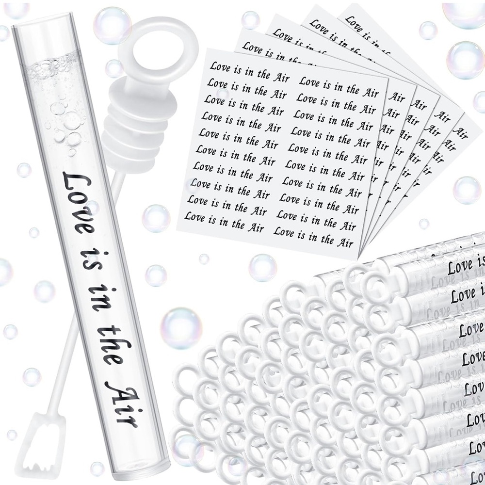 100 White Bubble Tubes for Weddings and Parties
